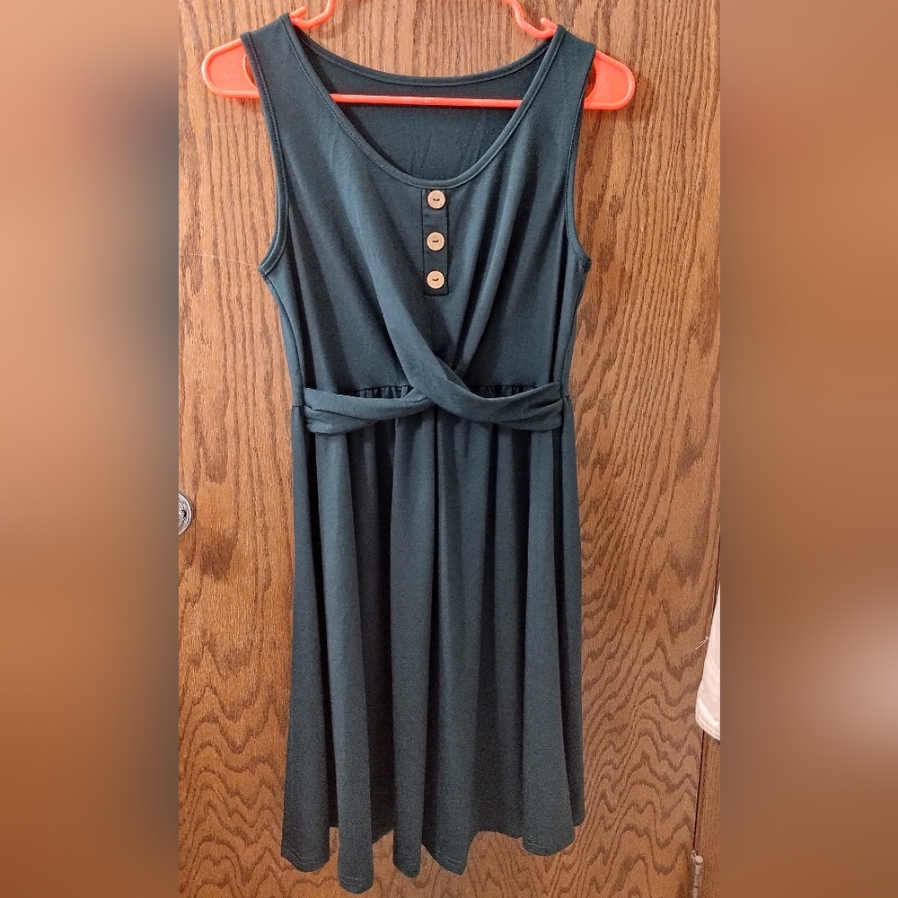 Shein Dark Forest Green Wrap Dress
